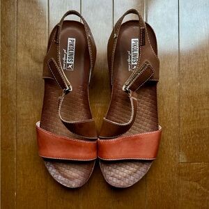 Women’s Pikolinos Leather Sandals with White Bottoms